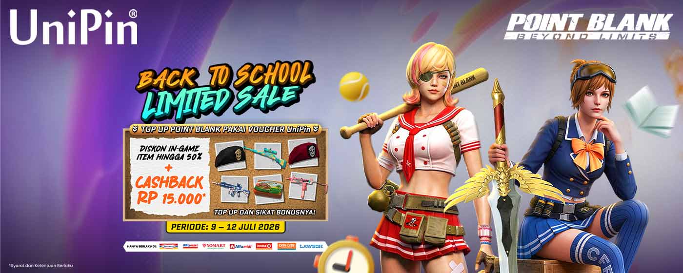 Back to School Limited Sale! Top Up Point Blank dan Dapatkan Cashback hingga 15000 UniPin Credits